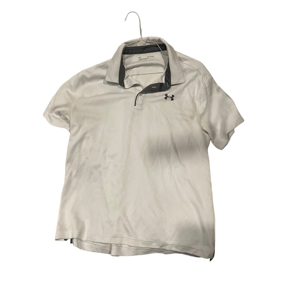 Under Armour Loose Playoff Polo Shirt White Mens XL
